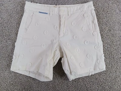 Chino by Anthropologie Women's Shorts 26 Relaxed Ivory Polka Dot Cotton Blend - Imagem 1 de 4