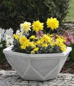 Blumenschale (S204051) Pflanzkorb Pflanzschale Blumentopf Deko Steinguss 23 cm - Bild 1 von 1