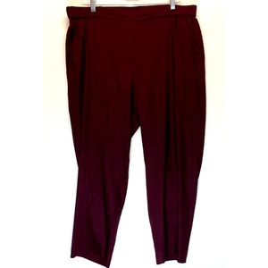 NEW J Jill Linen Stretch Pants Size XL Pull On Pant Pockets Red Beet - Picture 1 of 6