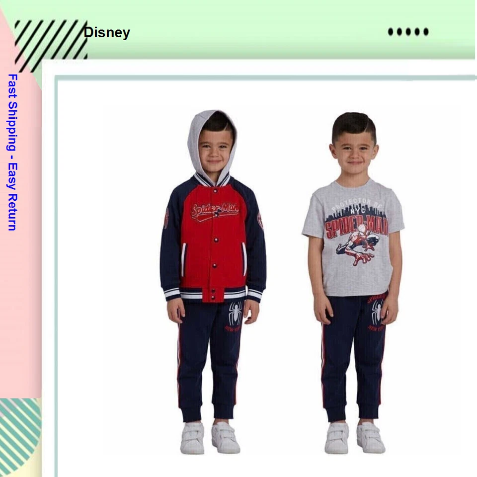 Disney Marvel Spider-Man Toddler's 3 Piece Jacket Set Multi 6