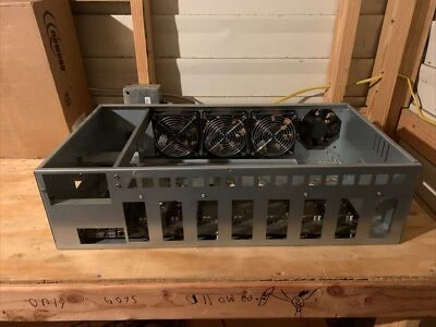 For 8 GPU Mining Rig Frame Miner Case w/ 4 Fans and 4GB DDR3 Mining Motherboard - Image 1 of 4
