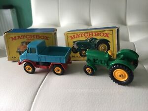 TWO Vintage Matchbox models in Original boxes, Unimog 49 & Tractor 50
