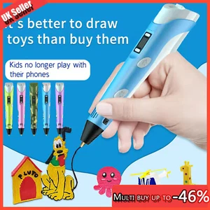 3D Printing Pen Set Doodle PLA Filament Printer Drawing 12 Colours Gift For Kids - Picture 1 of 19