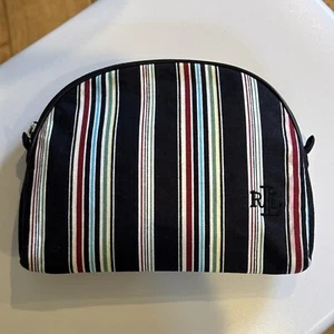 Ralph Lauren, Striped Cosmetics Bag Pouch, Multicolored With Scant Flaw ￼ - Picture 1 of 6