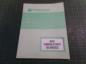 GENUINE BARBER GREENE BG0059, 800 VIBRATORY SCREED, PARTS MANUAL, NOS - Picture 1 of 5