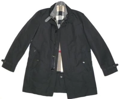 CHAQUETA ACOLCHADA BURBERRY BRIT 2 EN 1 USADA HOMBRE XL GRIS LANA/ABRIGO DE NYLON NEGRO Foto 1 de 4