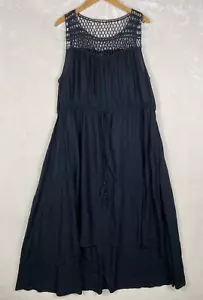 Badeanzug für alle Kleid Damen Plus 18/20 schwarz Coverup hoch niedrig fließend Strand - Bild 1 von 15
