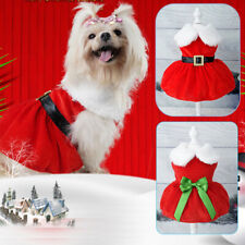Christmas Cute Pet Dog Clothes Puppy Small Cat Bow Skirts Princess Dress Appare❀