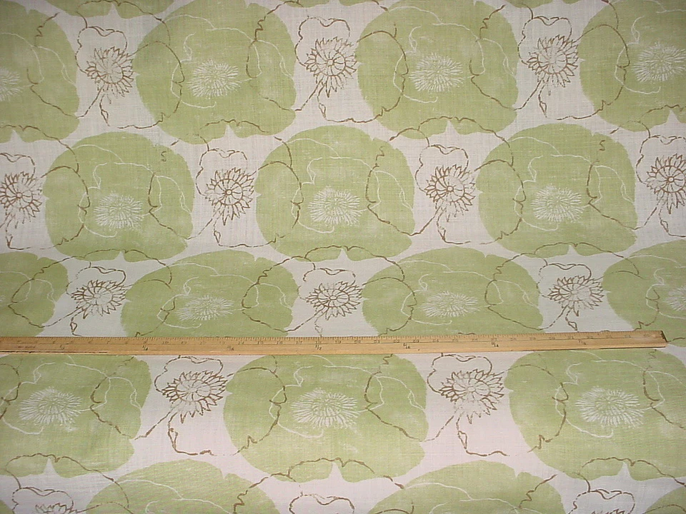 3Y Lee Jofa Groundworks Adeliza Celedon Botanical LinenDrapery Upholstery Fabric - Image 1 of 4