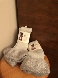 Two Pairs New Simply Noelle Tall Length Boot Socks Gray Grey One Size Off White - Picture 1 of 4