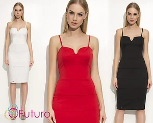 Women's Sexy Bustier Sphagetti Strap Bodycon Pencil Knee Lenght Dress FA558 - Picture 1 of 9