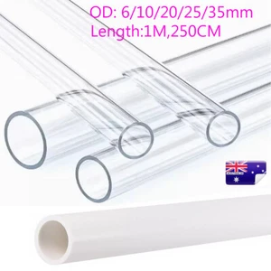 Acrylic Clear Plastic Tube Tubing Rigid Round PVC Pipe 6/20/25/35mm OD 1M 250mm - Picture 1 of 16