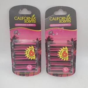 2 Packs California Scents Car Vent Sticks Clips Air Freshener Coronado Cherry - Picture 1 of 3