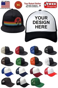 Design Your Custom Image Logo Photo Text Trucker Hat Cap, Adjustable Hat - Picture 1 of 53