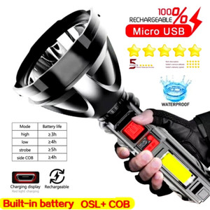 Linterna Recargable LED USB Lampara Iluminacion Potente Waterproofing 4 MODOS US