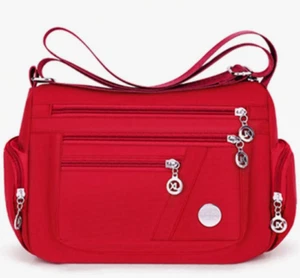 BORSA A TRACOLLA - Grande Oxford Singola Spalla Grande Capacità Moda Tela in Rosso - Foto 1 di 3