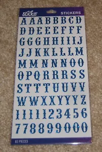 Adesivo piccolo alfabeto EK Success Sticko ~ blu glitter carnevale - Foto 1 di 1