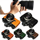 Leather Handmade Camera Half Case Bags Cover Protector For Nikon Shoulder Strap