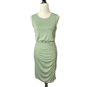 Calvin Klein 4 Ruched Side Sleeveless Shirt Dress Jade Green Stretchy NWT$99 - Picture 1 of 12