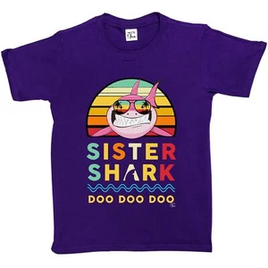 1Tee Kinder Mädchen Schwester Hai T-Shirt - Bild 1 von 15