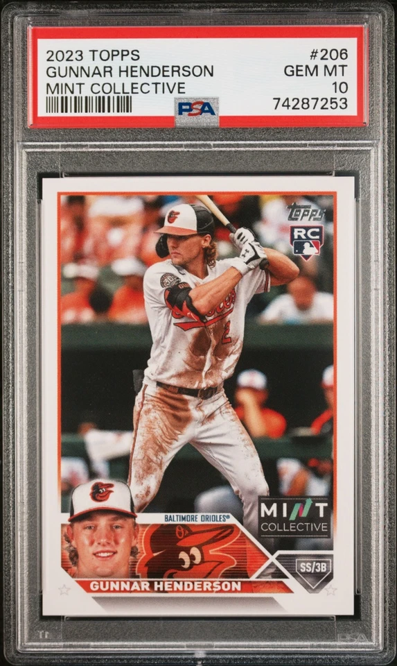 2023 Topps MINT Collective #206 Gunnar Henderson PSA 10 GEM MINT RC SSP POP 1 - Image 1 of 1