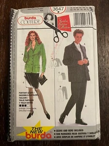 Burda 3647 UNCUT Sewing Pattern, Misses' Pantsuit & Suit, Size 6-18 - Picture 1 of 2