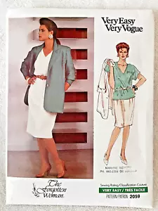 Vintage Vogue-Muster 2059 vergessene Frau teilgeschnitten/komplett Gr. 20 22 24 EZ - Bild 1 von 3