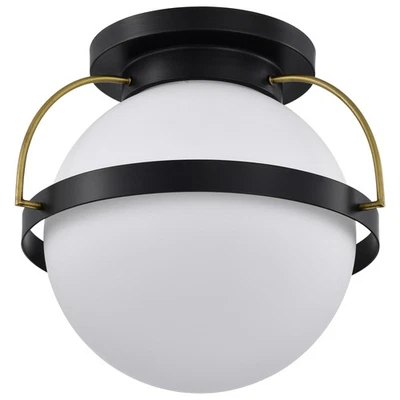 Nuvo Lighting 60/7772 Lakeshore 18"W Semi-flush Globe Ceiling - Black - Image 1 of 4