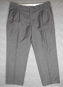 Hart Schaffner Marx Pants Men’s 100% Wool Grey Dress Size 42 Waist 30 Long - Picture 1 of 7
