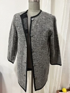 Cassidy Women’s Tweed Wool Blend Button Up Jacket Black/ White Specks Sz S Japan - Picture 1 of 8