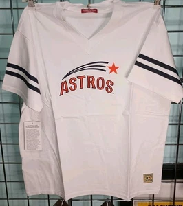 Mitchell & Ness Women’s Sz L MLB Houston Astros V-Neck White NWT READ DESCRIP. - Picture 1 of 15