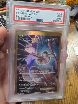 Miscut Mewtwo Evolutions Full Art 103/108 PSA 9 (MC) ERROR - Image 1 of 3