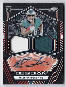 2019 Panini Obsidian Rookie Jersey Ink Miles Sanders #RJI-MSA Orange Etch /75 - Picture 1 of 2