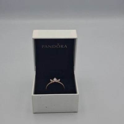 Pandora Sparkling Herbarium Cluster Ring 9ct Rose Gold-Plated Size 54 - Image 1 of 4