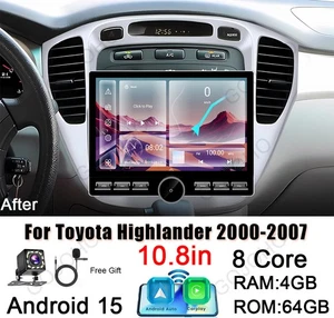 Android 15 4 GB para Toyota Highlander 2000-2007 radio de coche estéreo navegación GPS Wifi 6 - Imagen 1 de 16