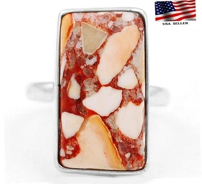 Natural Brecciated Mookaite 925 Sterling Silver Ring Sz 6.5, @19-1 - Image 1 of 2