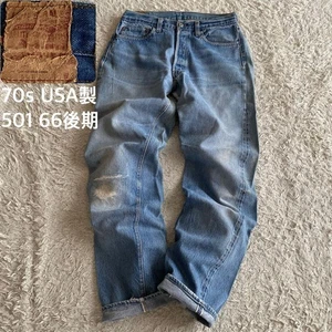 70S/W34 Levi'S 501 66 Late Model Red Ear Selvedge Engraved 6 Made In Usa - Picture 1 of 10
