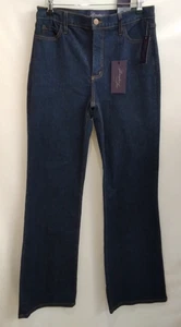 Pantalones de mezclilla NYDJ Not Your Daughter's azul oscuro corte bootcut, Reino Unido 14 Petit Fit. Nuevo con etiquetas - Imagen 1 de 10