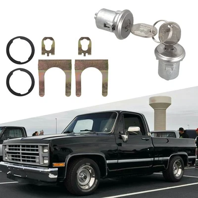 Juego de 2 cilindros de bloqueo de puerta para Chevrolet/camioneta C10 C20 C30 GMC 1500 1965-1987 Foto 1 de 4