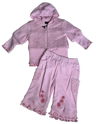 Conjunto de 2 chándal Rabbit Moon Bebé Niña 3M Chaqueta y Pantalones Rosa Floral Boutique Foto 1 de 4