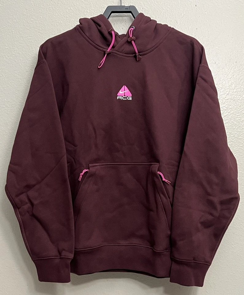 Nike ACG ThermaFit Burgundy Crush Size Small Pullover Hoodie DH3087-652