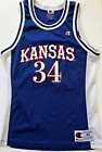 Maillot de basketball vintage Champion KANSAS 34 Jayhawks taille 40 bleu Paul Pierce