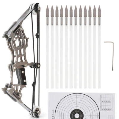 6" Mini Compound Bow 12Pcs Arrow Set Pocket Bow Toy Gift Archery Target Shooting - Image 1 of 4