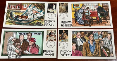 #2620-23 First Voyage of Columbus, Collins Hand-painted First Day Cover set of 4 - Image 1 of 4