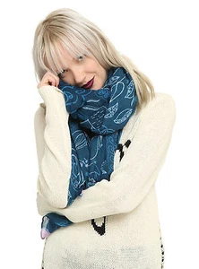Disney Alicia en el País de las Maravillas Azul Champiñón Cuello Oblongo Bufanda Tema Caliente Exclusivo - Imagen 1 de 1