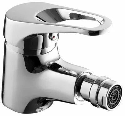 HYDROLAND Bidet Waschtischarmatur bewegliche Mischdüse Einhebelmischer mit Ablaufgarnitur