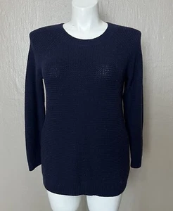 Talbots Womens Plus Size Lambswool Blend Sweater Solid Navy Blue Casual 1X - Picture 1 of 7