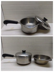 Cacerola Revere Ware 2 cuartos revestida de cobre doble caldera inserto mezcla tazón y tapa - Imagen 1 de 8