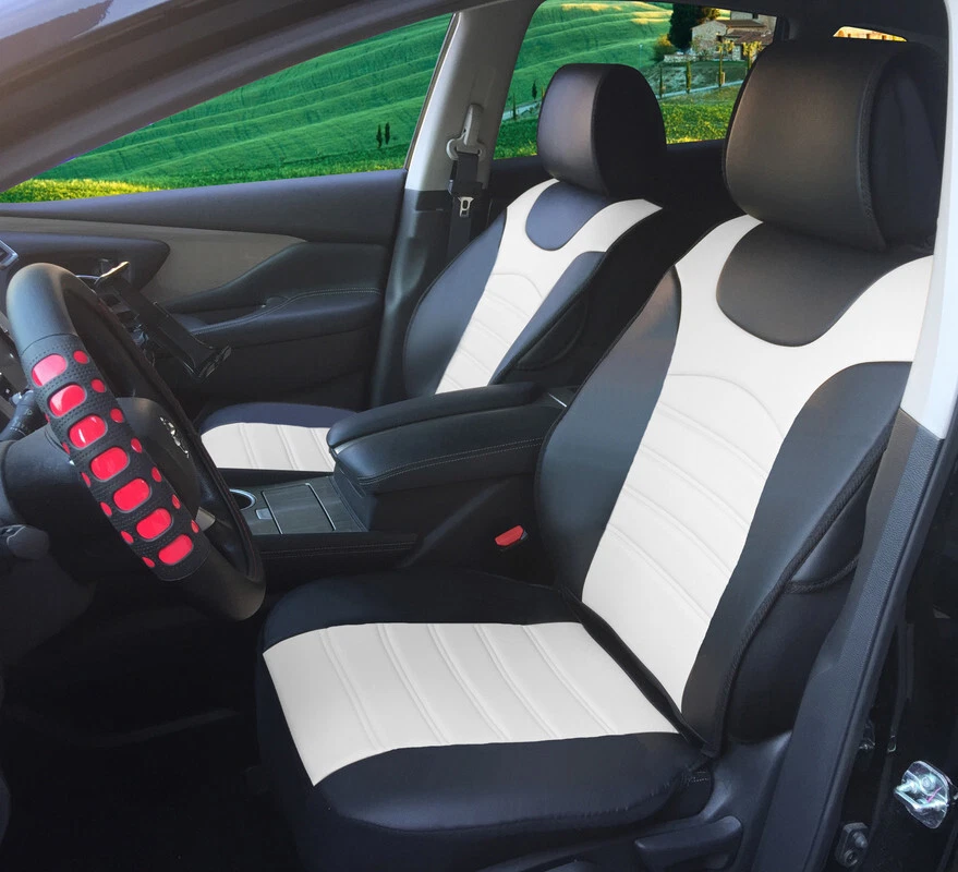 Белые чехлы на подушки сидений из искусственной кожи совместимы с автомобилями Ram - Изображение 1 из 3