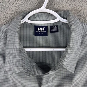 Helly Hansen Shirt Mens Medium Gray Plaid Outdoor Hiking Skiing Camping Skater - Picture 1 of 11